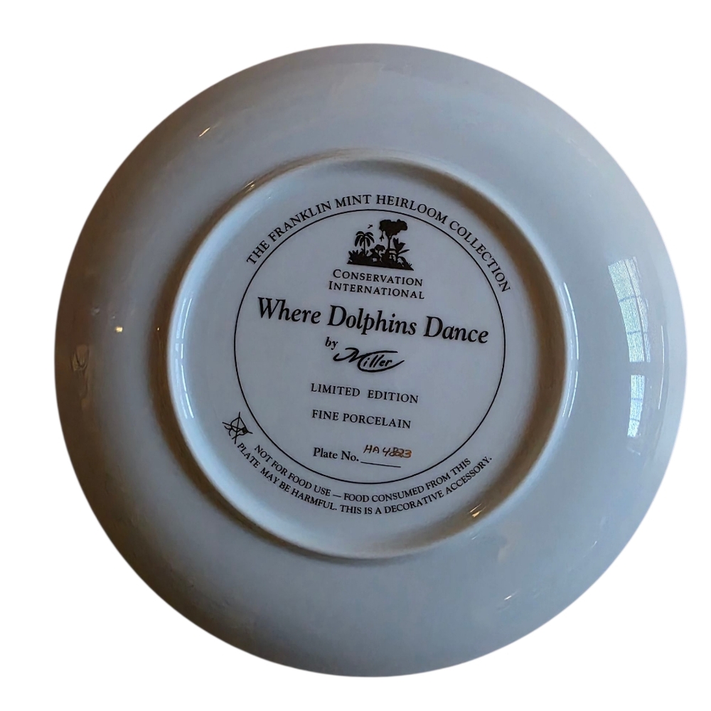 Dolphin Plate - Limited Edition - By The Franklin Mint - Picture 2 of 2